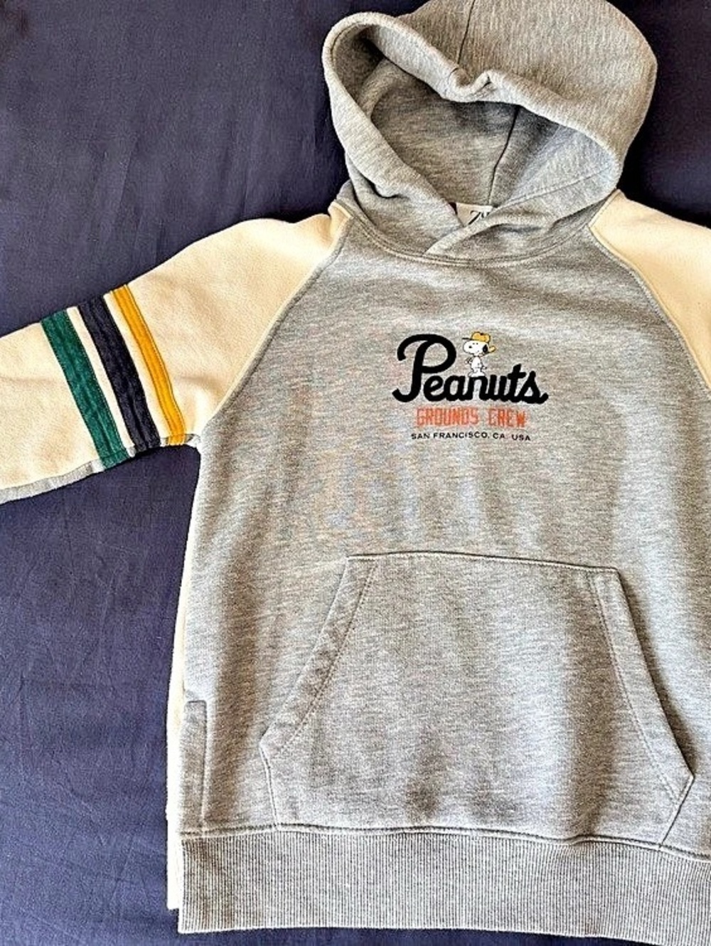 Zara Peanuts Grounds Crew Graphic Hoodie Size 8 Like New